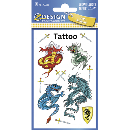 ZDesign KIDS Kinder-Tattoos "Drachen", bunt