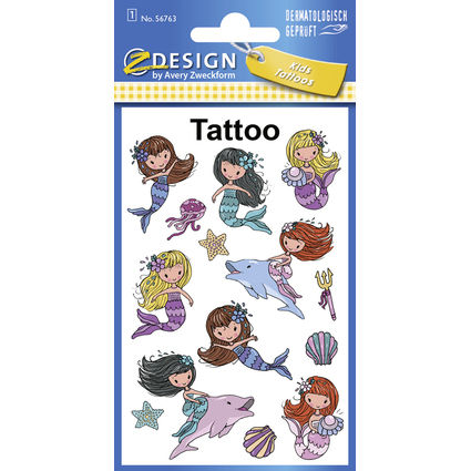 ZDesign KIDS Kinder-Tattoos "Meerjungfrau", bunt