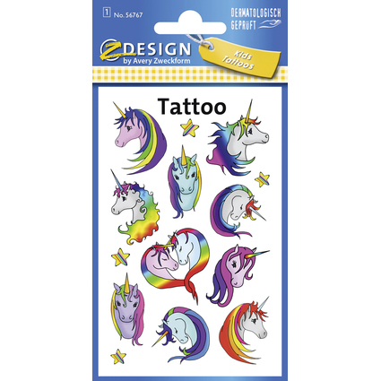 AVERY Zweckform ZDesign Kids Tattoos "Einhorn"