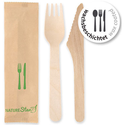 NATURE Star Besteck-Set Simple, aus Birkenholz, 2-teilig