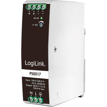 LogiLink Hutschienen-Netzteil, 120 Watt, 48 Volt, wei