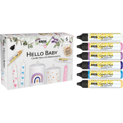 KREUL Candle Pen "Hello Baby", 6er-Set