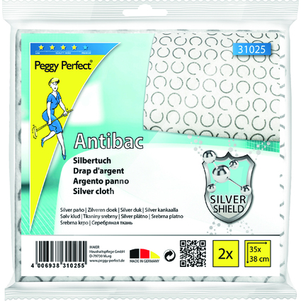 Peggy Perfect Silbertuch "Antibac", 2er Pack