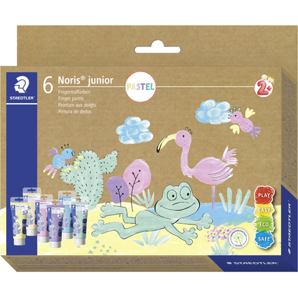 STAEDTLER Fingerfarbe Noris junior PASTEL, 6er Kartonetui