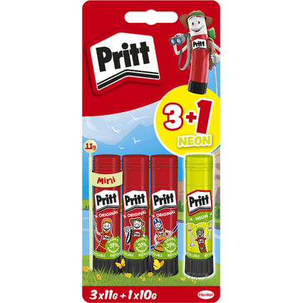 Pritt Klebestift BTS 2024, Multipack, 3x 11 g + 1x 10 g