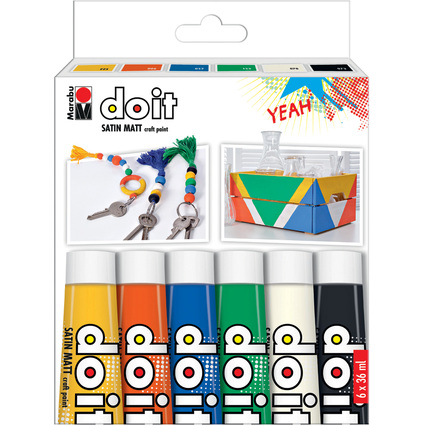 Marabu Acrylfarben-Set DO IT Craft Paint, 6 x 36 ml