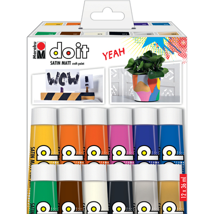 Marabu Acrylfarben-Set DO IT Craft Paint, 12 x 36 ml