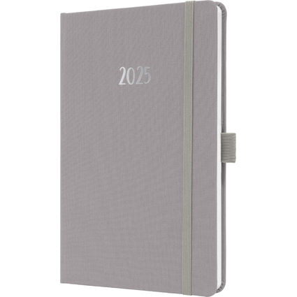 sigel Buchkalender Jolie Feel 2025, Textil, A5, grau