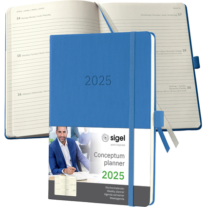 sigel Buchkalender Conceptum 2025, ca. DIN A5, blau