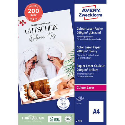 AVERY Zweckform Laser Papier BUSINESS, DIN A4, 200 g/qm