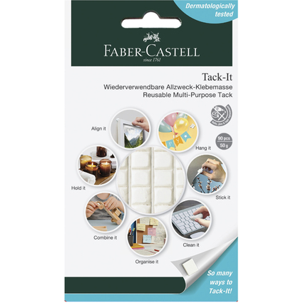 FABER-CASTELL Klebepads Tack-It, wieder ablsbar, wei