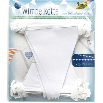 folia Wimpelkette "Basic", Lnge: 3,80 m, wei