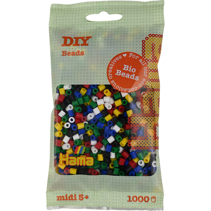 Hama Bgelperlen Bio midi, "Mix 6 Farben", 1.000er Beutel