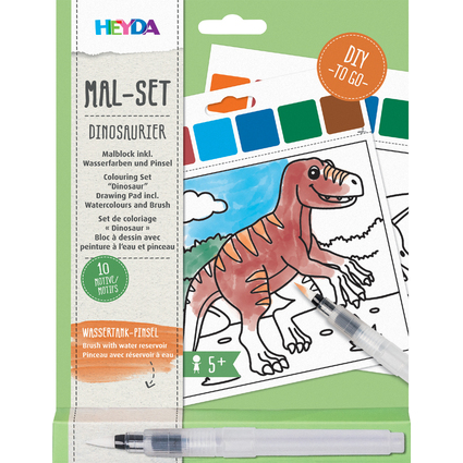 HEYDA Wasserfarben-Malset "Dinosaurier", 10 Motive