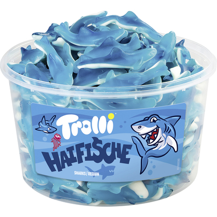 Trolli Fruchtgummi HAIFISCHE, 150er Runddose