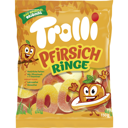 Trolli Fruchtgummi PFIRSICHRINGE, 150 g