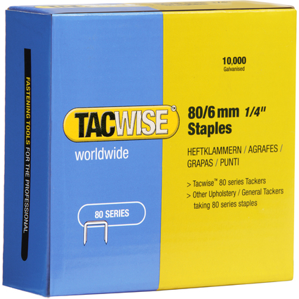 TACWISE Heftklammern 80/6 mm verzinkt, 10.000 Stck