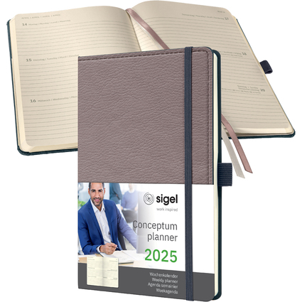 sigel Buchkalender Conceptum 2025 Design Casual, A5, taupe