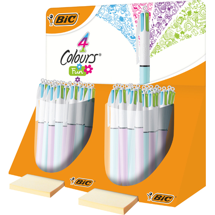 BIC Druckkugelschreiber 4 Colours Fun, 40er Display