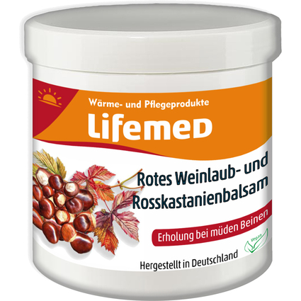 Lifemed Rotes Weinlaub-/ Rosskastanienbalsam, 250 ml Tiegel