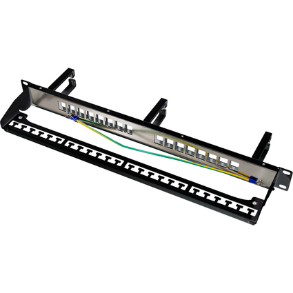 LogiLink 19" Keystone Patch Panel, 16-Port, geschirmt