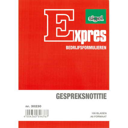 Expres Gespreksnotitieblok, formaat: A6 staand, 100 vel