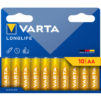 VARTA Alkaline Batterie "LONGLIFE", Mignon AA, 10er