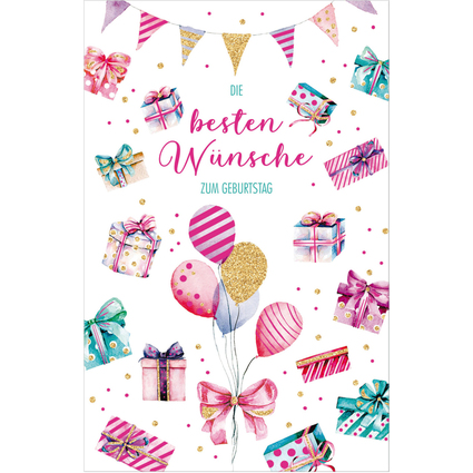 SUSY CARD Geburtstagskarte Wish and Bloom "Geschenke"