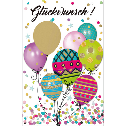 SUSY CARD Geburtstagskarte Confetti "Luftballons"