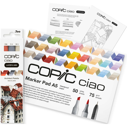 COPIC Marker ciao "LAYER & MIX Starter Set", Architect