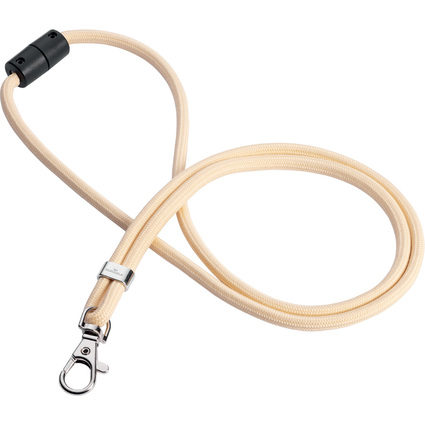 DURABLE Textilband rPET mit Karabiner, Lnge: 460 mm, beige