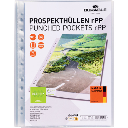 DURABLE Prospekthlle PREMIUM, DIN A4, rPP, transparent