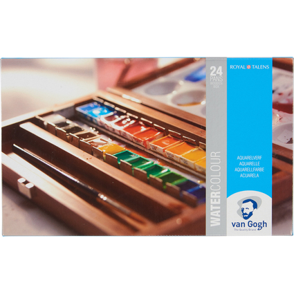 ROYAL TALENS Van Gogh Holzkasten-Set Aquarell, 24er Set