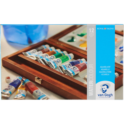 ROYAL TALENS Van Gogh Holzkasten-Set Aquarell, 12er Set