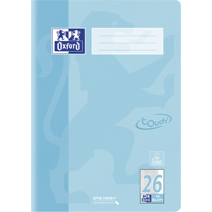 Oxford Schulheft Touch Pastell, DIN A4, Lineatur 26, blau