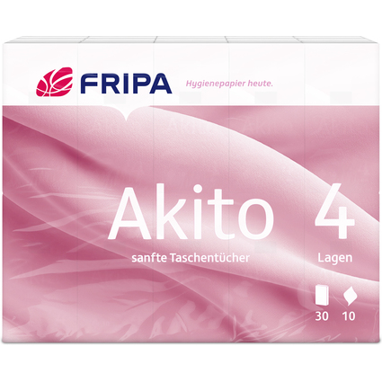 Fripa Taschentcher Akito, 4-lagig, hochwei, 30er Pack