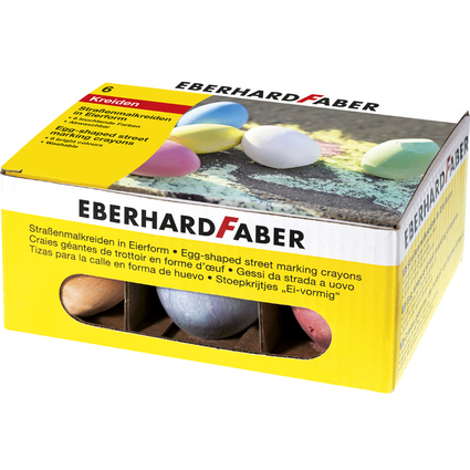 EBERHARD FABER Straenmalkreide in Eierform, 6er Kartonetui