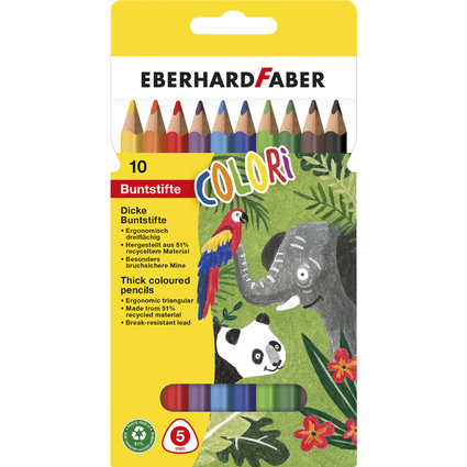 EBERHARD FABER Dreikant-Buntstift COLORI Jumbo, 10er Etui