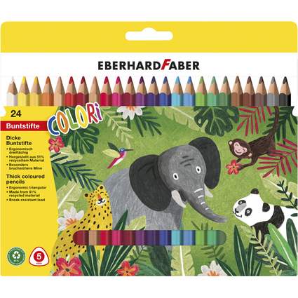 EBERHARD FABER Dreikant-Buntstift COLORI Jumbo, 24er Etui