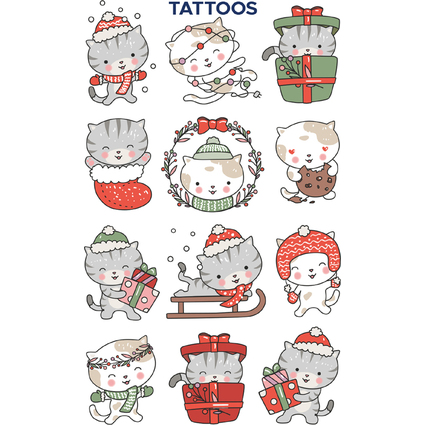 ZDesign KIDS Weihnachts-Tattoos "Katzen"