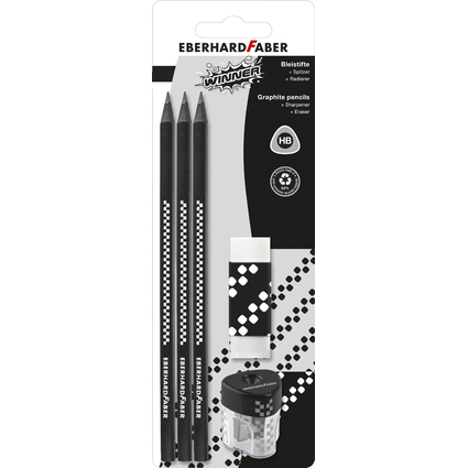 EBERHARD FABER Bleistift-Set WINNER, HB, schwarz, 5-teilig