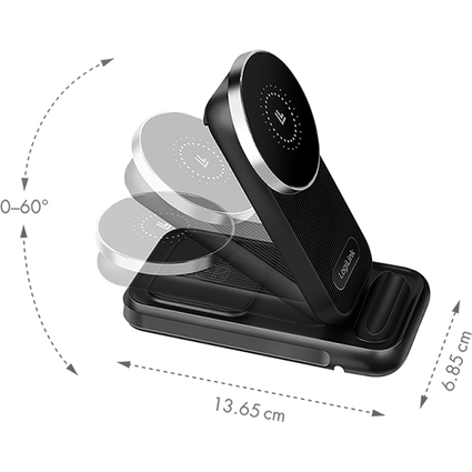 LogiLink 4-in-1 Ladestation, Apple MagSafe kompatibel