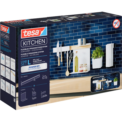 tesa KITCHEN Combi-Set L, 8-teilig, wei