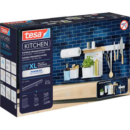 tesa KITCHEN Combi-Set XL, 9-teilig, wei