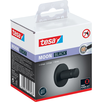 tesa Handtuchhaken MOON BLACK, schwarz