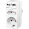 LogiLink Adapterstecker mit 2x USB-Ports, Eurosteckdose &