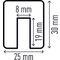 DURABLE Kantenschutzprofil E8, Lnge: 1 m, schwarz/gelb